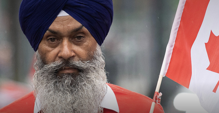 A member of the Sikh community during a Canada Day parade